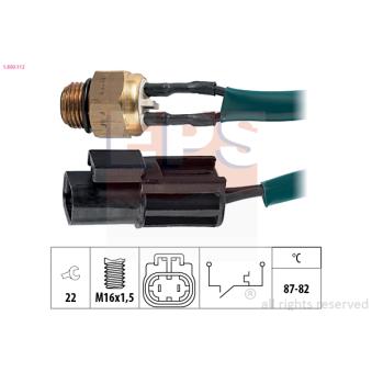 Interrupteur de température, ventilateur de radiateur EPS [1.850.112]