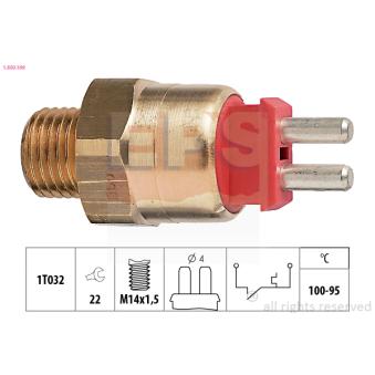 Interrupteur de température, ventilateur de radiateur EPS 1.850.169 pour RENAULT MASTER E 250 Turbo-D - 126cv
