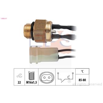 Interrupteur de température, ventilateur de radiateur EPS 1.850.217