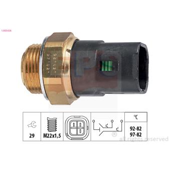 Interrupteur de température, ventilateur de radiateur EPS 1.850.628