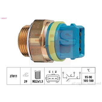 Interrupteur de température, ventilateur de radiateur EPS 1.850.677 pour MAZDA 626 2.5 DTI - 150cv