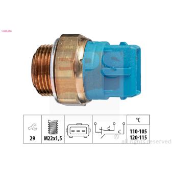 Interrupteur de température, ventilateur de radiateur EPS 1.850.680 pour OPEL VECTRA 1.6 i - 75cv