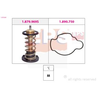 Thermostat, liquide de refroidissement EPS 1.879.981 pour DAEWOO TICO Cooper D - 116cv