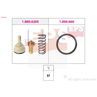 Thermostat d'eau EPS 1.880.620 pour VOLKSWAGEN EOS 1.6 FSI - 115cv