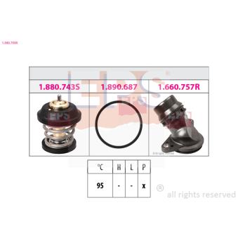 Thermostat d'eau EPS 1.880.799K pour AUDI A5 1.8 TFSI - 170cv