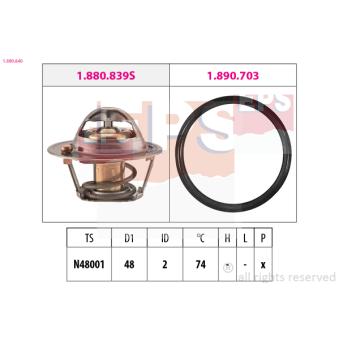 Thermostat d'eau EPS 1.880.840 pour FORD C-MAX 1.4 16V - 75ch