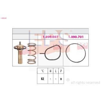 Thermostat d'eau EPS 1.880.961 pour PORSCHE 928 1.6 EcoBoost - 182cv