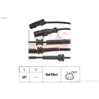 Capteur, vitesse de roue EPS [1.960.147]