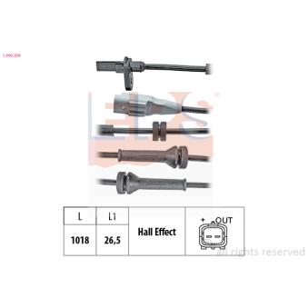 Capteur, vitesse de roue EPS 1.960.209 pour SKODA SUPERB 1.2 PureTech 110 - 110cv