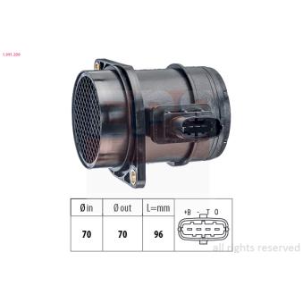 Débitmètre de masse d'air EPS 1.991.299 pour FORD FOCUS 1.3 D Multijet - 85cv