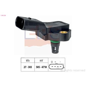 Capteur, pression de suralimentation EPS 1.993.228 pour AUDI A5 2.0 TFSI - 211cv