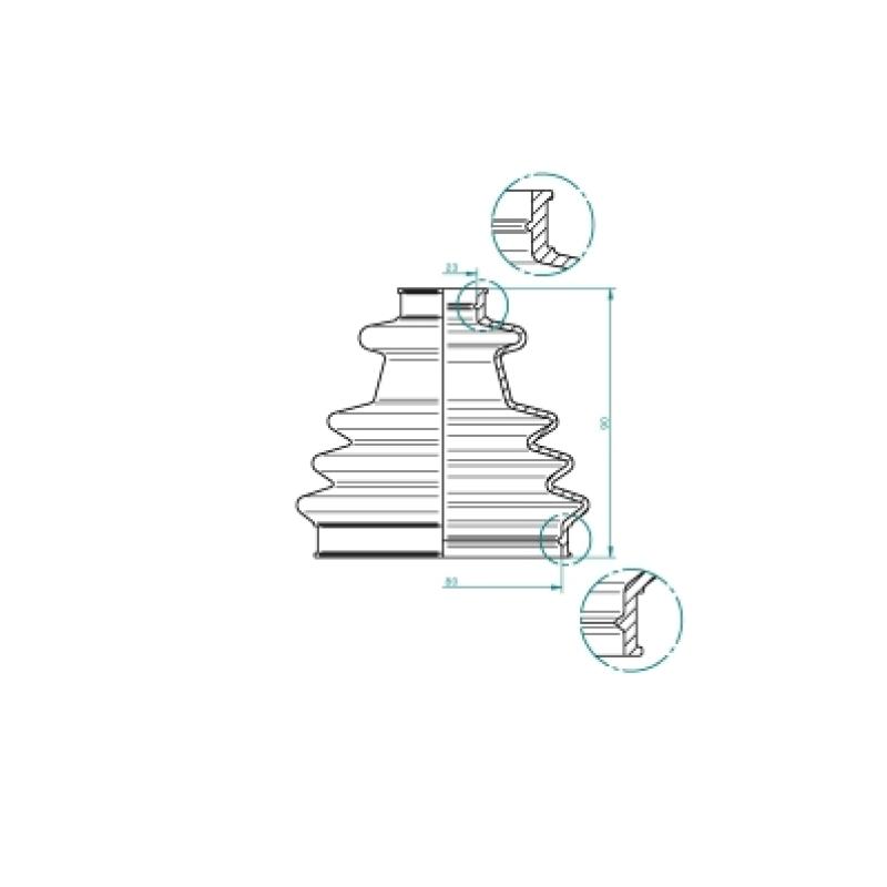 Joint-soufflet, arbre de commande SPIDAN 190966 - Visuel 1