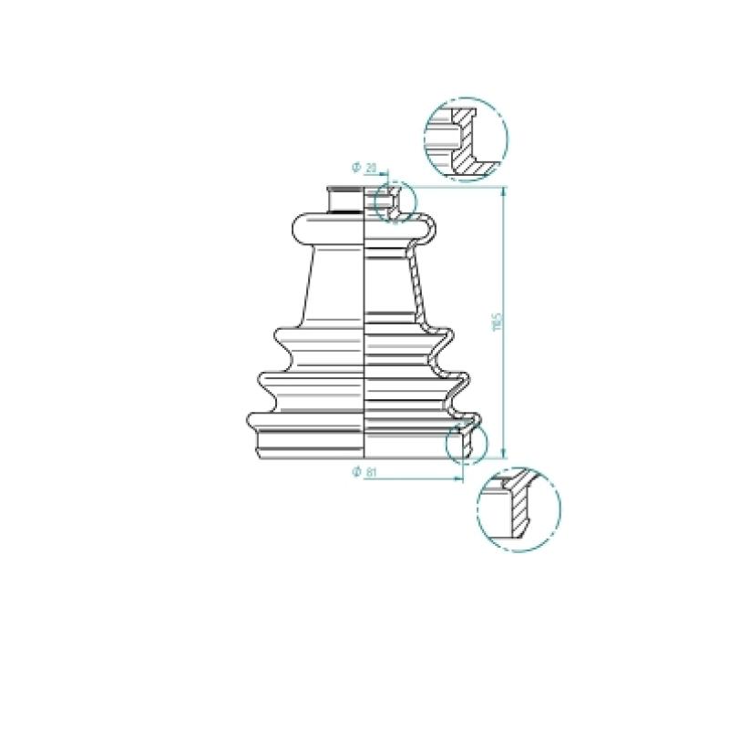 Joint-soufflet, arbre de commande SPIDAN 190975 - Visuel 1