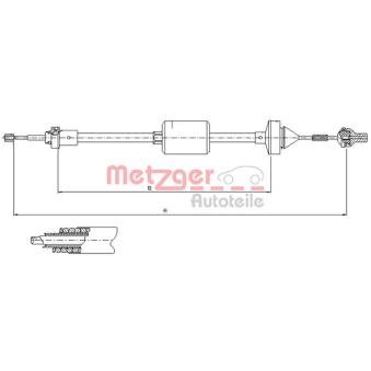 Tirette à câble, commande d'embrayage METZGER [10.2842]