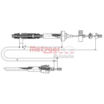 Tirette à câble, commande d'embrayage METZGER OEM 7700840014