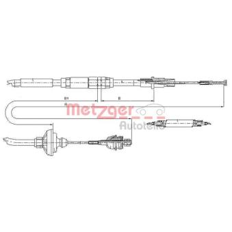 Tirette à câble, commande d'embrayage METZGER OEM 701721335