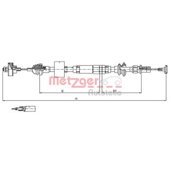 Tirette à câble, commande d'embrayage METZGER 10.3159 pour VOLKSWAGEN CADDY 1.4 - 60cv