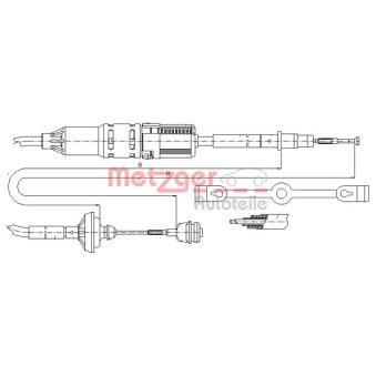 Tirette à câble, commande d'embrayage METZGER OEM 701721335