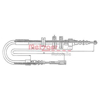 Tirette à câble, frein de stationnement METZGER 10.4091 pour AUDI 100 2.2 quattro - 137cv
