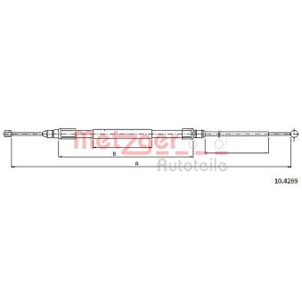 Tirette à câble, frein de stationnement METZGER 10.4269 pour BMW X1 xDrive 18 d - 143cv