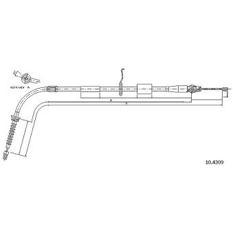 Tirette à câble, frein de stationnement arrière gauche METZGER 10.4309 pour PORSCHE BOXSTER Cooper D - 112ch