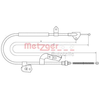 Tirette à câble, frein de stationnement arrière droit METZGER OEM 4745Y2
