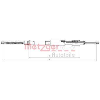 Tirette à câble, frein de stationnement arrière droit METZGER 10.4573 pour AUDI A4 1.8 i 16V - 110cv