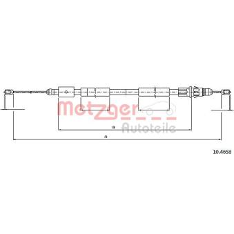 Tirette à câble, frein de stationnement arrière droit METZGER OEM 9643731980