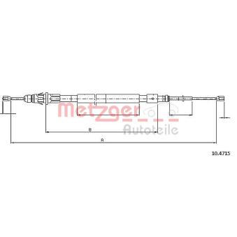 Tirette à câble, frein de stationnement METZGER OEM 4745V1