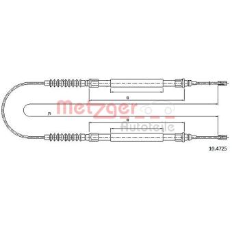 Tirette à câble, frein de stationnement METZGER OEM 4745V4