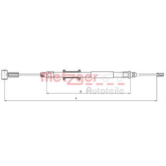 Tirette à câble, frein de stationnement METZGER OEM 1348980080