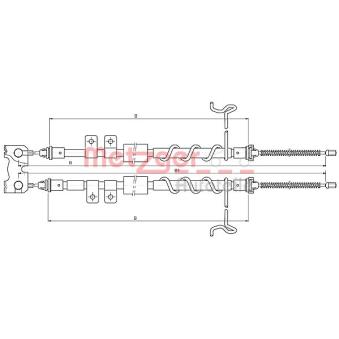 Tirette à câble, frein de stationnement METZGER OEM 4388052