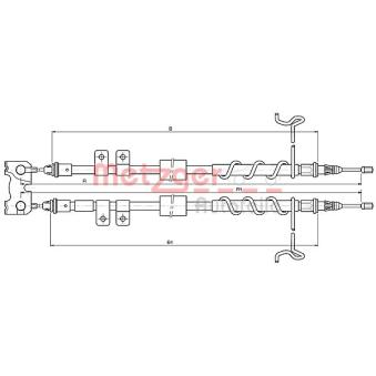 Tirette à câble, frein de stationnement METZGER [10.5336]