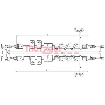 Tirette à câble, frein de stationnement METZGER OEM 4480913
