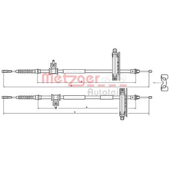 Tirette à câble, frein de stationnement METZGER OEM 1253159