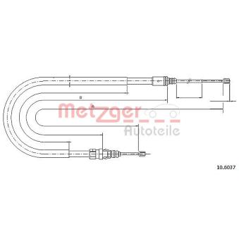 Tirette à câble, frein de stationnement METZGER 10.6037 pour BMW X1 1.2 THP 110 - 110cv