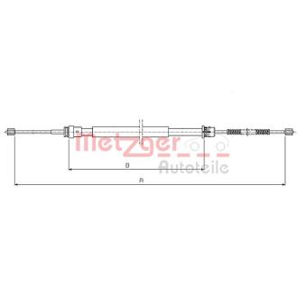 Tirette à câble, frein de stationnement METZGER OEM 7700824636