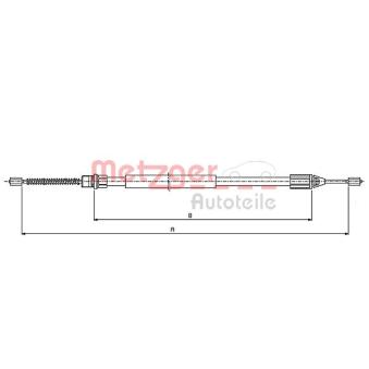 Tirette à câble, frein de stationnement METZGER OEM 7700424929