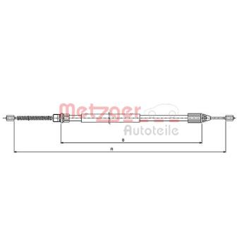 Tirette à câble, frein de stationnement METZGER [10.6543]