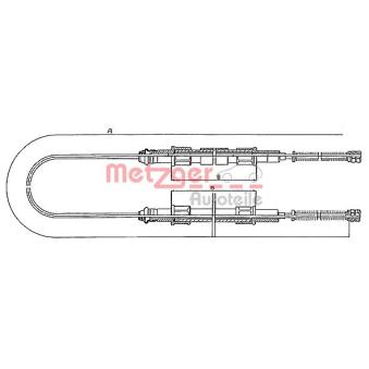 Tirette à câble, frein de stationnement METZGER OEM 861609721B