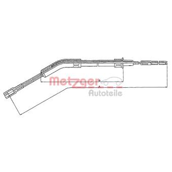 Tirette à câble, frein de stationnement METZGER 10.715 pour VOLKSWAGEN COCCINELLE 1302 1.6 - 46cv