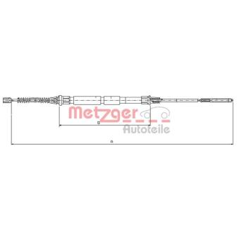 Tirette à câble, frein de stationnement METZGER 10.7431 pour VOLKSWAGEN CADDY 1.6 - 75cv