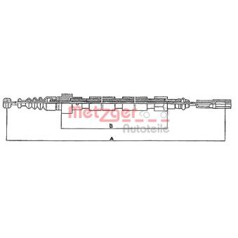 Tirette à câble, frein de stationnement METZGER 10.746 pour VOLKSWAGEN PASSAT 1.9 - 115cv