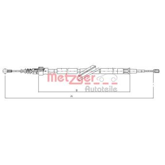 Tirette à câble, frein de stationnement METZGER 10.7506 pour VOLKSWAGEN BORA 2.0 4motion - 115cv
