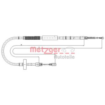 Tirette à câble, frein de stationnement arrière gauche METZGER 10.7537 pour CHEVROLET EPICA 2.4 - 163cv