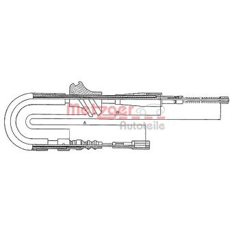 Tirette à câble, frein de stationnement arrière droit METZGER OEM 893609722G