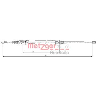 Tirette à câble, frein de stationnement METZGER OEM 1T0609721F
