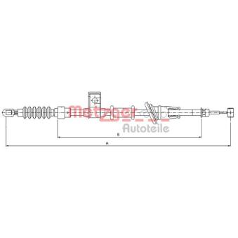 Tirette à câble, frein de stationnement arrière gauche METZGER OEM 30850022