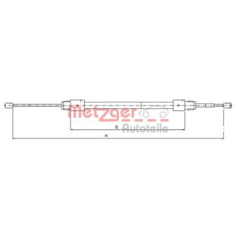 Tirette à câble, frein de stationnement arrière gauche METZGER OEM A1684201785 Tirette à câble, frein de stationnement arrière gauche METZGER OEM A1684201785