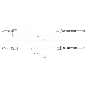 Tirette à câble, frein de stationnement METZGER 10.9337 pour SMART FORTWO electric drive - 41cv